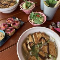 Vegan Pho and Tru purple sushi   at Tru Story in Hannover