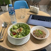 Custom salad and buckwheat  at Go Vegan Cafe in Batumi