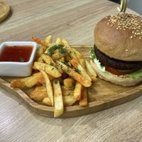 Jalapeño burger  at Go Vegan Cafe in Batumi