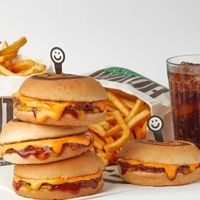 Cheddar burgers at Futuro Station in Sao Paulo