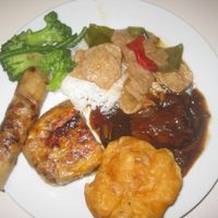 Buffet plate at Loving Hut - Vinohrady in Prague