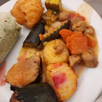 Buffet selection at Loving Hut - Vinohrady in Prague