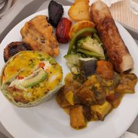 Buffet selection at Loving Hut - Vinohrady in Prague