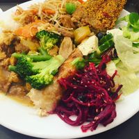 Yummy buffet choices  at Loving Hut - Vinohrady in Prague