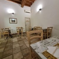 Inside tables at Atomic Falafel in Florence