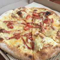 Pizza Carbonara at Vegan Only Pizza in Athens