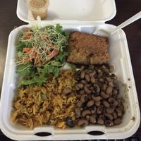 Rice and black eyed pea plate  at Vegan-Haven Deli & Juice Bar in St Croix
