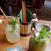 Die zwei Alkoholfreien Getränke.... Einmal ein "Caipi" und ein "Match Ice Tea" at Nori in Potsdam
