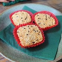 Sesame mochi filled with black sesame paste at Nori in Potsdam