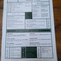 Menu at Nori in Potsdam