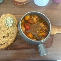 Cherry tomato and giant butter bean cassoulet £17 for this !  at The Ship Restaurant & Bar in Eyemouth