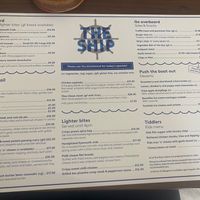 2026 menu  at The Ship Restaurant & Bar in Eyemouth