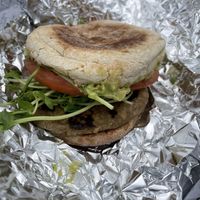 Vegan breakfast sandwich  at Colburn Cafe in Manchester Center