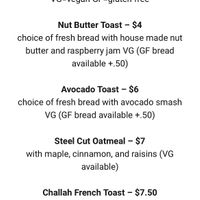 Menu at Dina's Bakery Cafe in Manchester