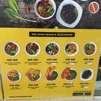 Menu 1 - labelled vegan items  at Merry Mie in Canggu