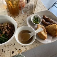 Mine - noodle dish and the soup was nice too!  at Merry Mie in Canggu