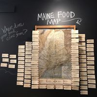 locally-sourced map at Local Sprouts Cafe in Portland