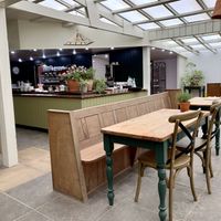 Heligan kitchen seating  at Heligan Kitchen & Bakery in St Austell