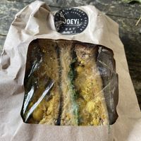 Coronation chickpea & spinach sandwich  at Joey's Cafe in Ambleside