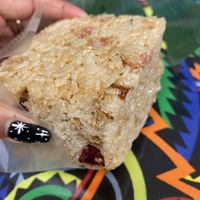 Rice Krispie treat w/ strawberry pieces  at Vegan World Cafe in Chicago