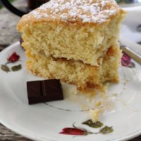 Vegan lemon cake at Abriachan Cafe Campsite Wester Laide in Abriachan