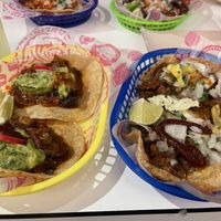 Tinga de Setas (left) & Pastor Veggie (right)  at Surfin' Tacos in Bilbao