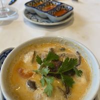 Tom Kha soup with seasonal mushrooms at Bangkok Bistro in Winchester