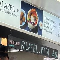 Menu options  at Falafel + in London