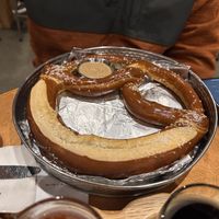 Pretzel minus beer cheese   at Atlantic Brewing in Bar Harbor