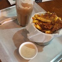 Fish and chips and oreo milkshake at Hood Street Food in St Petersburg