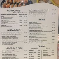 Menu. Look for VG option. Stir fry is also vegan with rice. (Noodles have egg)  at Hindley Dumplings in Adelaide