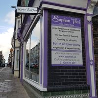 Outside at Saphan Thai in Aberystwyth