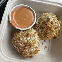 Mac n cheese balls #Veganuary at Rock n Roots in Williston Park