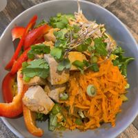 Sriracha lime tofu salad. This is before I mixed it so it looks a little bland. I can assure you it was delicious! at Mixed Greens in Camden