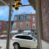 View from interior seating area at Mixed Greens in Camden