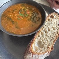 Soup and bread   at Cowan & Sons in Edinburgh