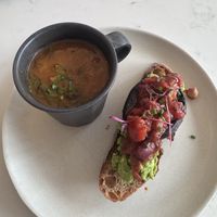 £11 sandwich and £4.80 mug of soup   at Cowan & Sons in Edinburgh
