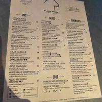 Dinner menu from July 2021 at Black Sheep Social Club in Cedar Rapids
