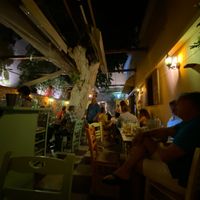 Outdoor seating  at Metaxou in Athens