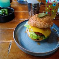 Vegan burger at The Cape Of Good Hope in Oxford