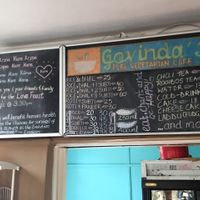 menu board at Govinda's at Govinda's Natural Food Cafe in Cape Town