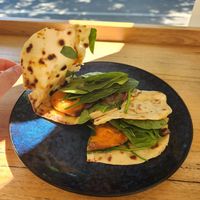 Roasted Pumpkin Panini (feta removed) (vegan) at Little B in Wangaratta