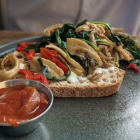 Vegan on toast at Cafe Route in North London