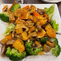 Tofu broccoli black bean sauce (39) at Greens Vegetarian Restaurant in Toronto