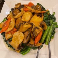 Mushroom veggies  at Greens Vegetarian Restaurant in Toronto