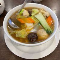 Wonton soup (the best! And small is huge)  at Greens Vegetarian Restaurant in Toronto