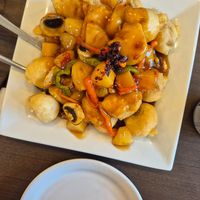 No. 46 sweet and sour chicken at Greens Vegetarian Restaurant in Toronto