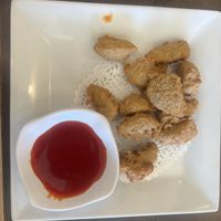 Sweet n sour appetizerr  at Greens Vegetarian Restaurant in Toronto