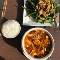 Huge portions. Sweet&Sour and green beans with tofu. Delicious!  at Greens Vegetarian Restaurant in Toronto