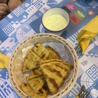 Corn bread with vegan mayo  at Gyrosteria Yannis - Centro Città in Bari